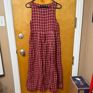 Christy Dawn Red Checkered Midi Dress